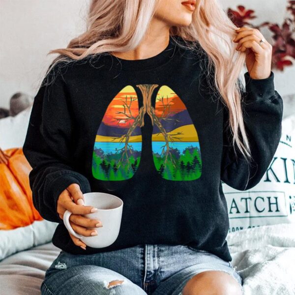 Earth Day Lungs Environmental Nature Sweater