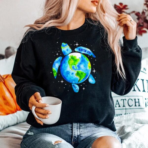 Earth Sea Turtle Art Save The Planet April 22 Sweater