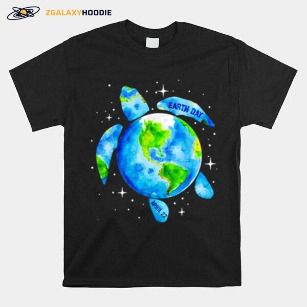Earth Sea Turtle Art Save The Planet April 22 T-Shirt