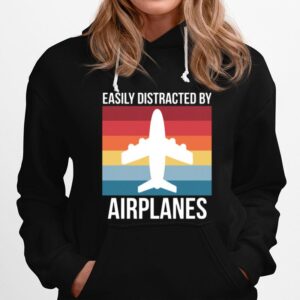 Easily Distracted By Airplanes Vintage Hoodie