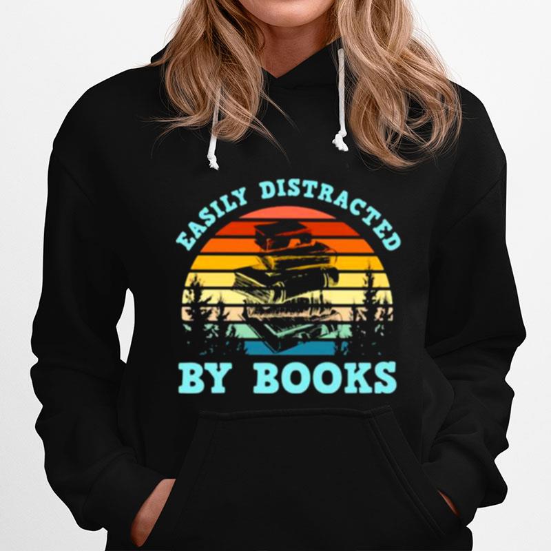 Easily Distracted By Books Vintage Hoodie