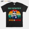 Easily Distracted By Dogs And Guitar Vintage T-Shirt