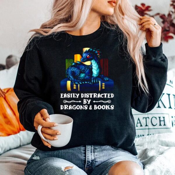 Easily Distracted By Dragons And Books Sweater