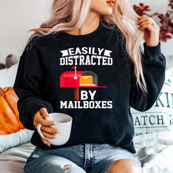 Easily Distracted By Mailboxes Post Office Carrier Sweater