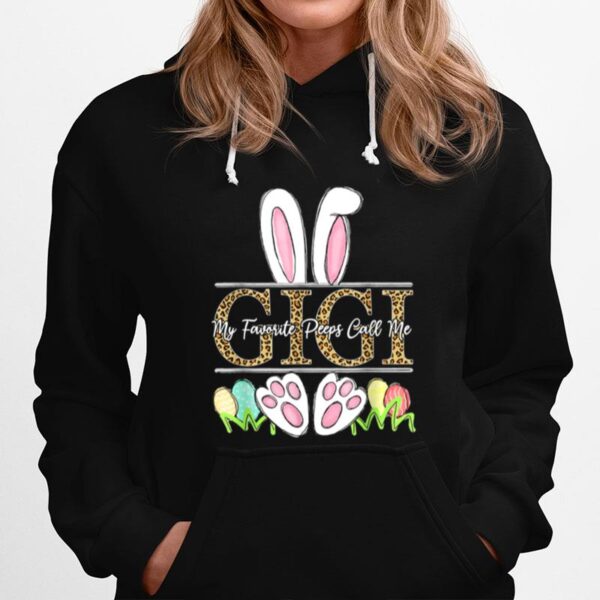 Easter Bunny Ears My Favorite Peeps Call Me Gigi Leopard Hoodie