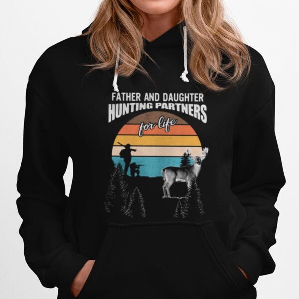 Father And Daughter Hunting Partners For Life Vintage Retro Hoodie