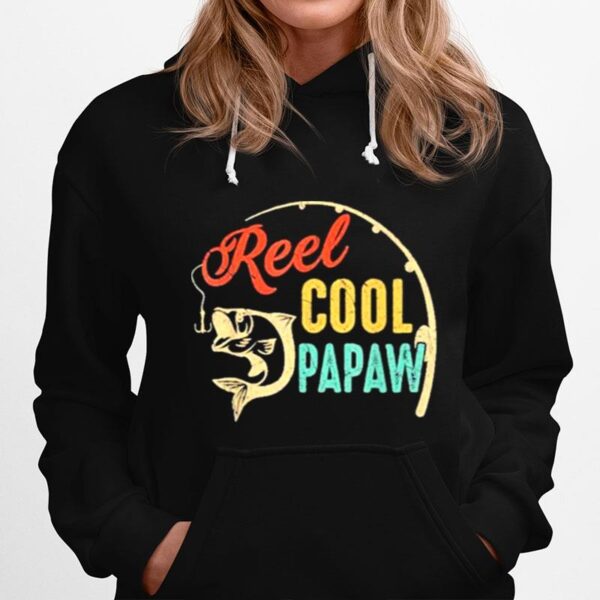 Fathers Day Fishing Reel Cool Papaw Vintage Hoodie