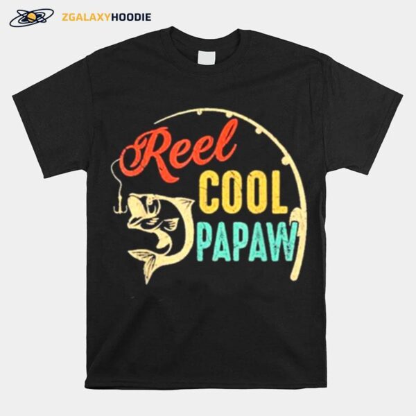 Fathers Day Fishing Reel Cool Papaw Vintage T-Shirt