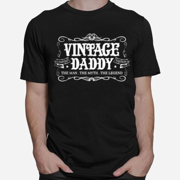 Fathers Day From Son Daughter Wife Vintage Daddy T-Shirt