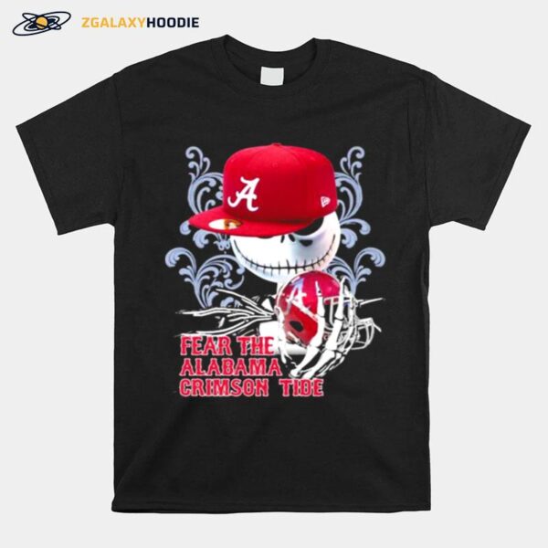 Fear The Alabama Crimson Tide Skull Wear Hat Logo Team T-Shirt