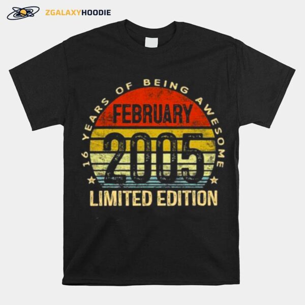 February 2005 Limited Edition 16Th Birthday 16 Years Old Vintage T-Shirt