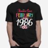 February Girl 1986 Floral 35Th Birthday 35 Years Old T-Shirt