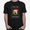 Feliz Navidog Briard Dog Santa Hat Ugly Christmas T-Shirt