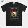 Feliz Navidog Briard Dog Santa Hat Ugly Christmas T-Shirt