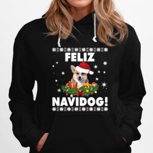 Feliz Navidog Corgi Dog Ugly Hoodie