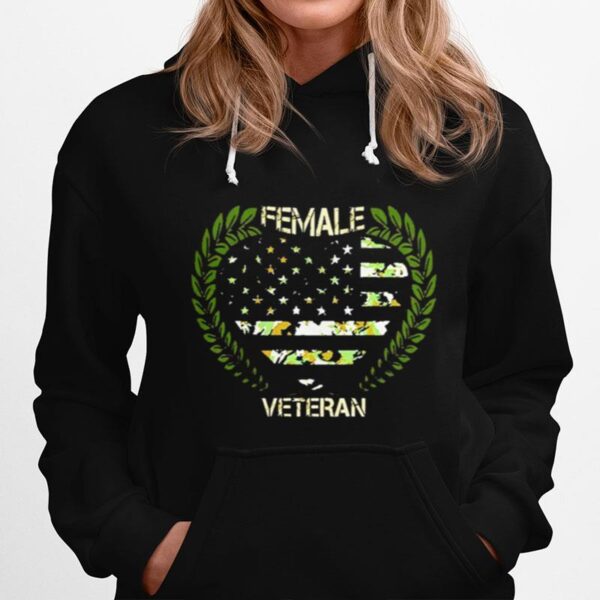 Female Veteran American Flag Hoodie