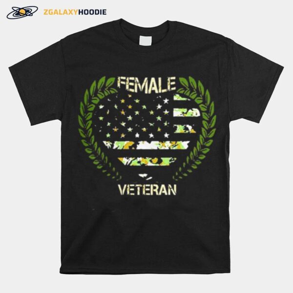 Female Veteran American Flag T-Shirt