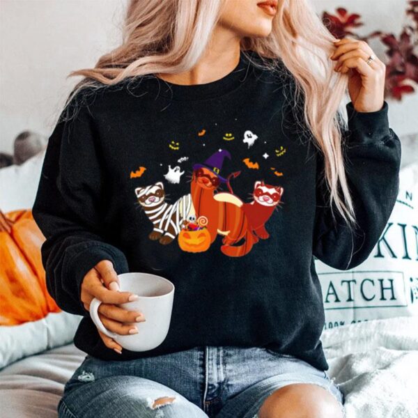 Ferret Pumpkin Halloween Sweater