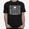 Field Game Sticks Mask Barcode Player Lacrosse T-Shirt