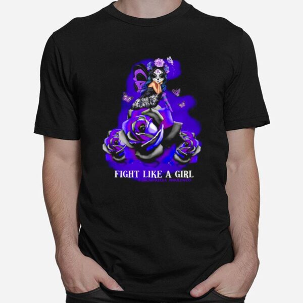 Fight Like A Girl Fibromyalgia Awareness Fairy Flower T-Shirt