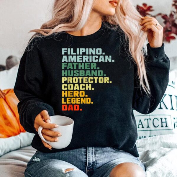 Filipino American Father Husband Protector Coach Hero Legend Vintage Sweater