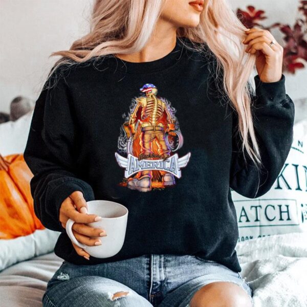 Fire Skull Backbone Of America Sweater