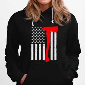 Firefighter American Flag Axe Thin Red Hoodie