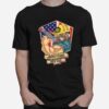 Firefighter Man Americans Heros Us Flag T-Shirt