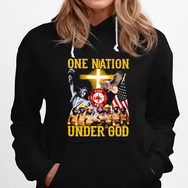 Firefighter One Nation Under God Hoodie