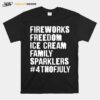 Fireworks Freedom Ice Cream Family Sparklers 4Th Of July T-Shirt