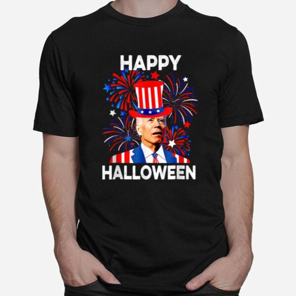 Fireworks Merica Biden Uh Happy Halloween Confused For 4Th T B0B51Fjg88 T-Shirt