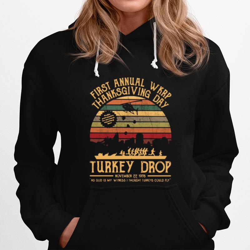 First Annual Wkrp Thanksgiving Day Turkey Drop Vintage Hoodie