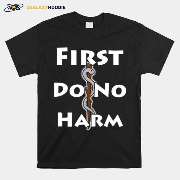 First Do No Harm Staff Of Asclepius Medicine Symbol Raglan Baseball T-Shirt