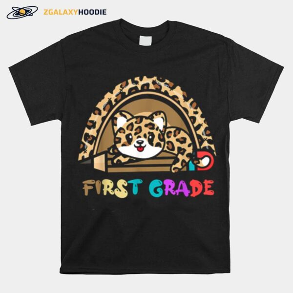 First Grade Leopard Rainbow T-Shirt