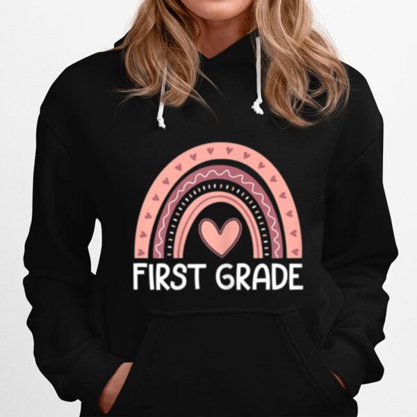 First Grade Rainbow Team Hello 1St Grade Rocks Squad Teacher Hoodie