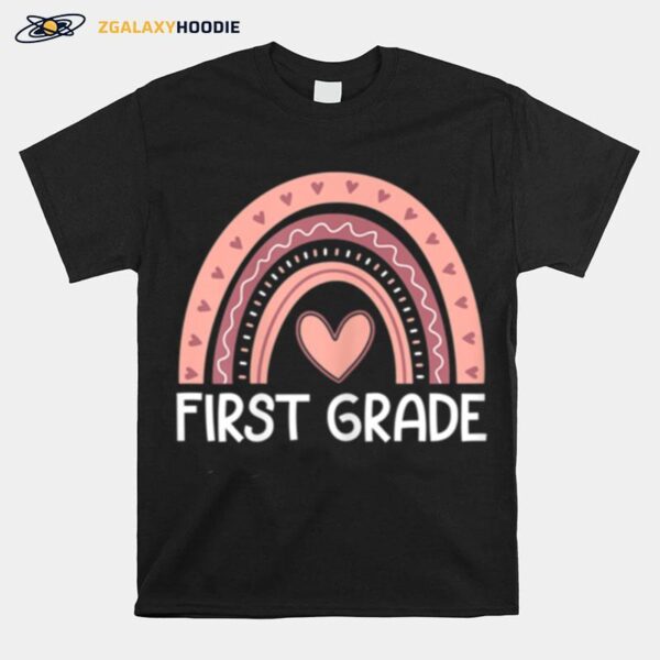 First Grade Rainbow Team Hello 1St Grade Rocks Squad Teacher T-Shirt