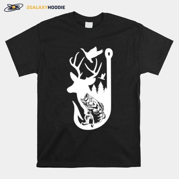 Fish Deer Bass Duck Fishing T-Shirt