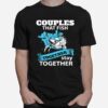 Fishing Couple Everyday Text Simple Retro T-Shirt