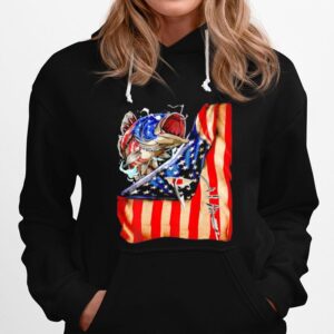 Fishing Fish American Flag Hoodie