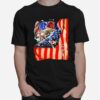 Fishing Fish American Flag T-Shirt