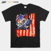 Fishing Fish American Flag T-Shirt