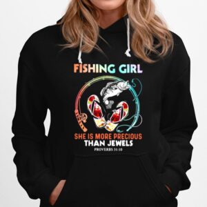 Fishing Girl She Is More Precious Than Jewels Flower Hoodie