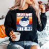 Fishing Shark Just Bite Me Vintage Sweater