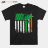 Fishing St Patricks Day Irish American Flag T-Shirt