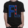 Fl Florida Her State Outline Abbreviation T-Shirt