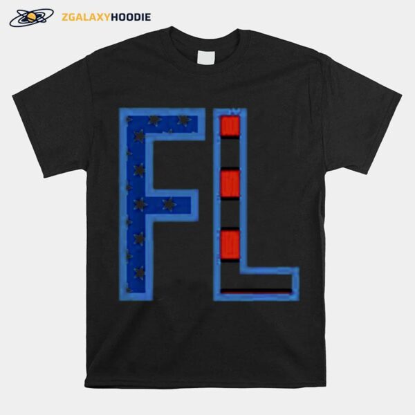 Fl Florida Her State Outline Abbreviation T-Shirt