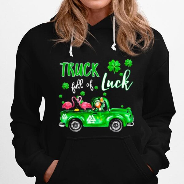 Flamingo And Irish Man Truck Drive Full Of Luck Hoodie