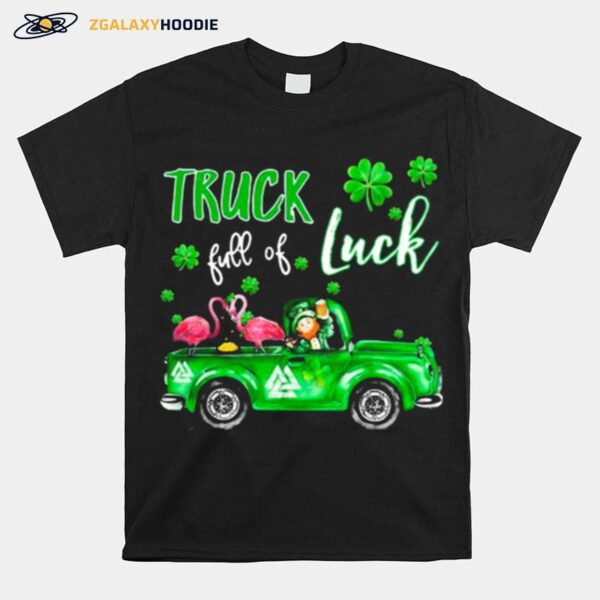 Flamingo And Irish Man Truck Drive Full Of Luck T-Shirt