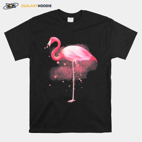 Flamingo Aquarell Niedliche Wildvogel Grafik T-Shirt