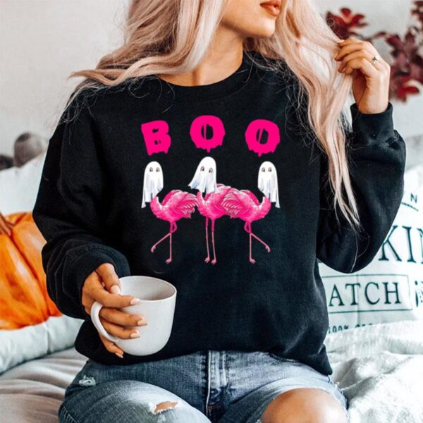 Flamingo Boo Happy Halloween Sweater